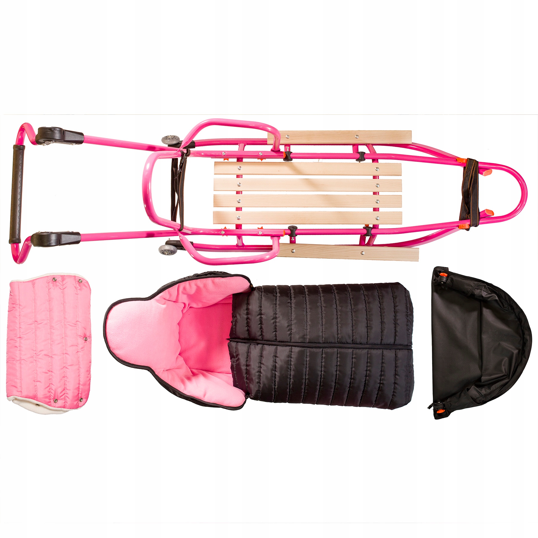 Metalowe sanki tradycyjne - pasy bezpieczeństwa - 3 in 1 Model SN-899