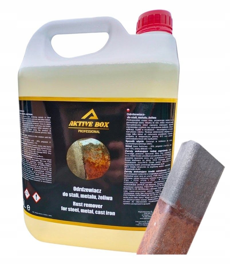 ODRDZEWIACZ PROFESJONALNY STAL ŻELIWO METAL 5 LITRÓW AKTIVE BOX