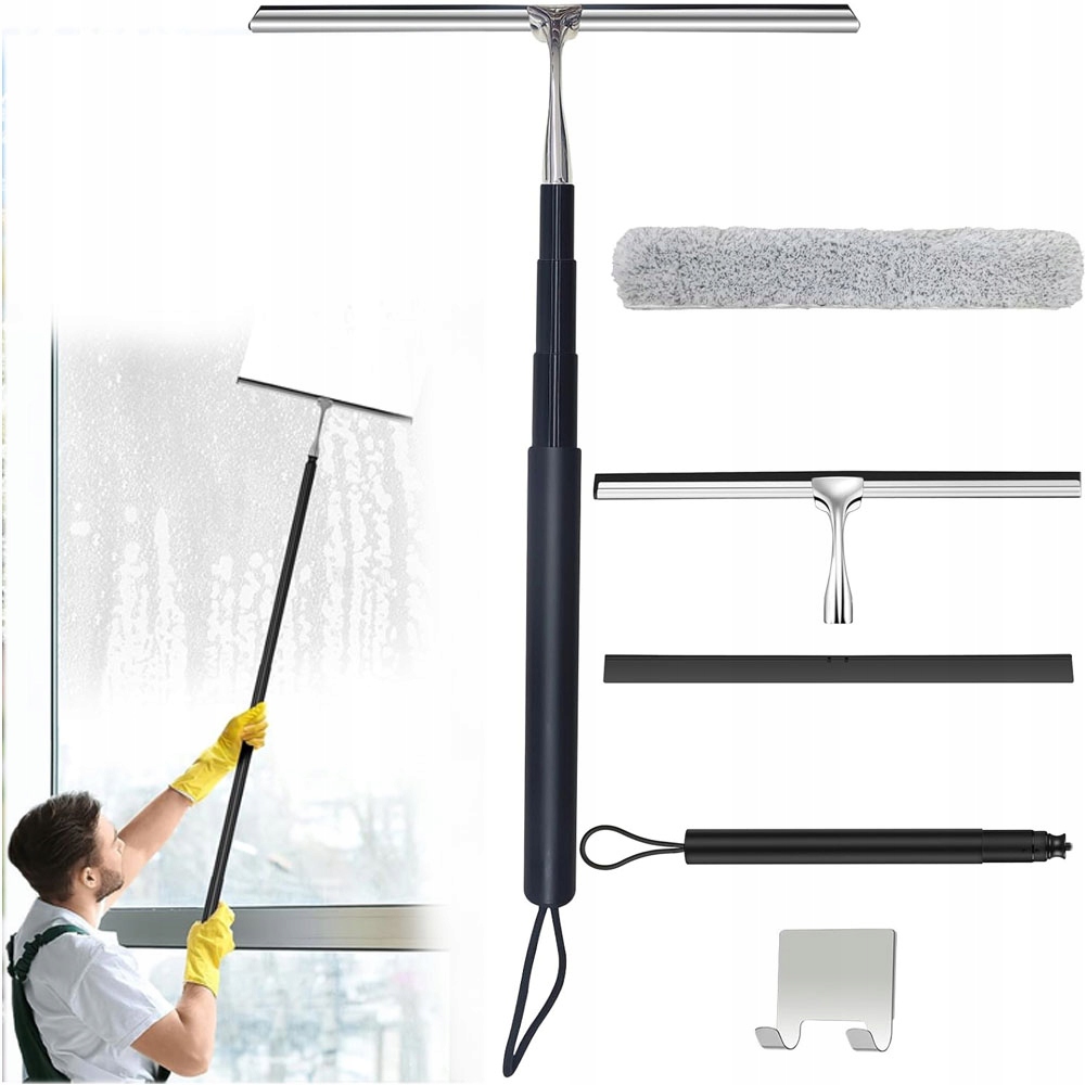 Levně Stěrka Na Vodu Z Podlah Sběrač 120 CM Teleskopická Černá