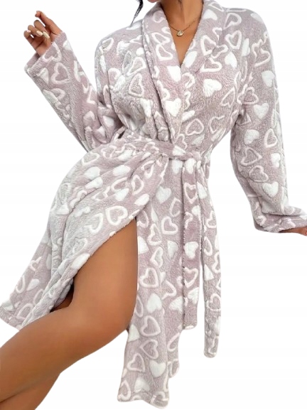 Velký Župan 5XL Velká Velikost Velikost Béžový Župan Srdce