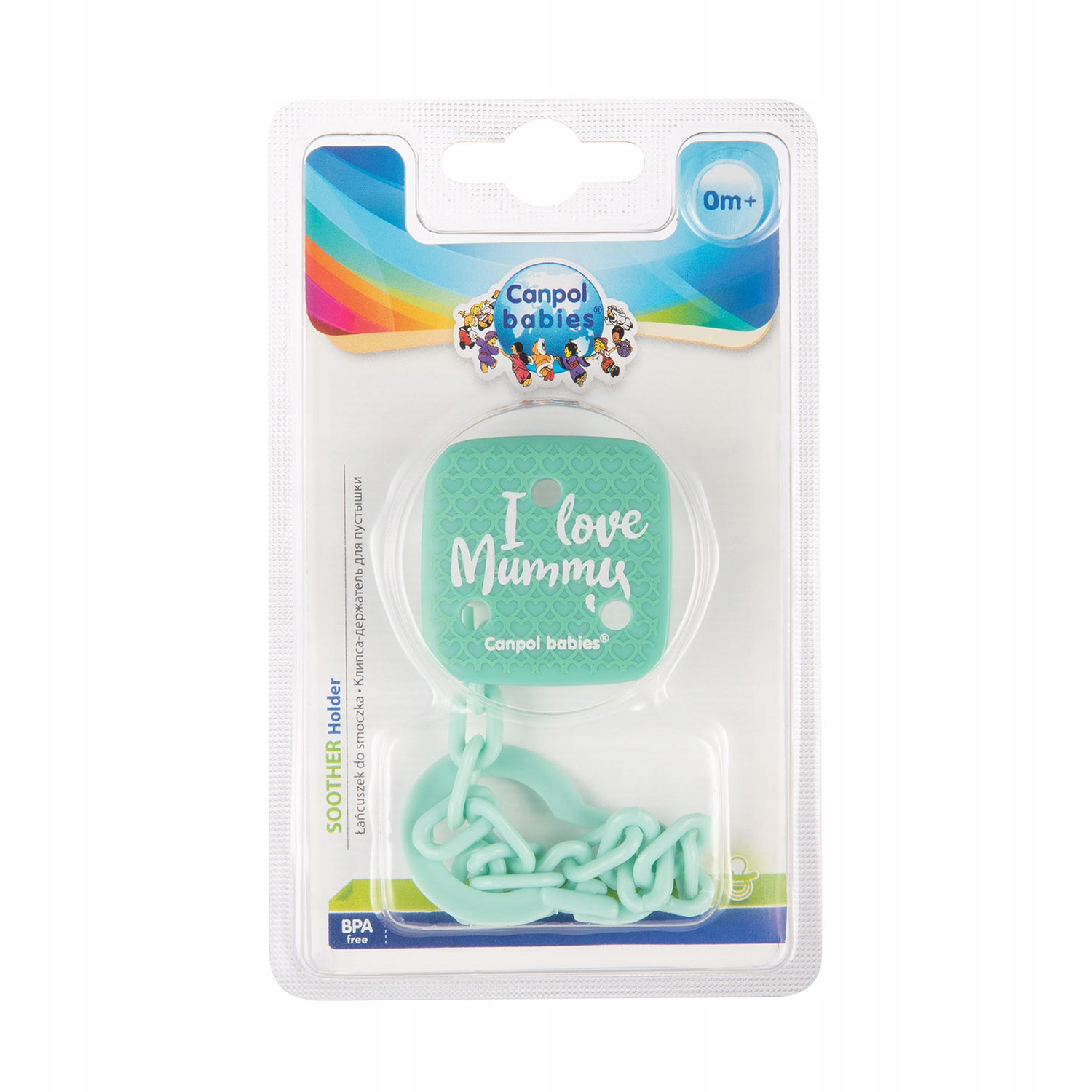 Łańcuszek do smoczka Canpol 2/434 Love Mummy Mięta EAN (GTIN) 5903407024349