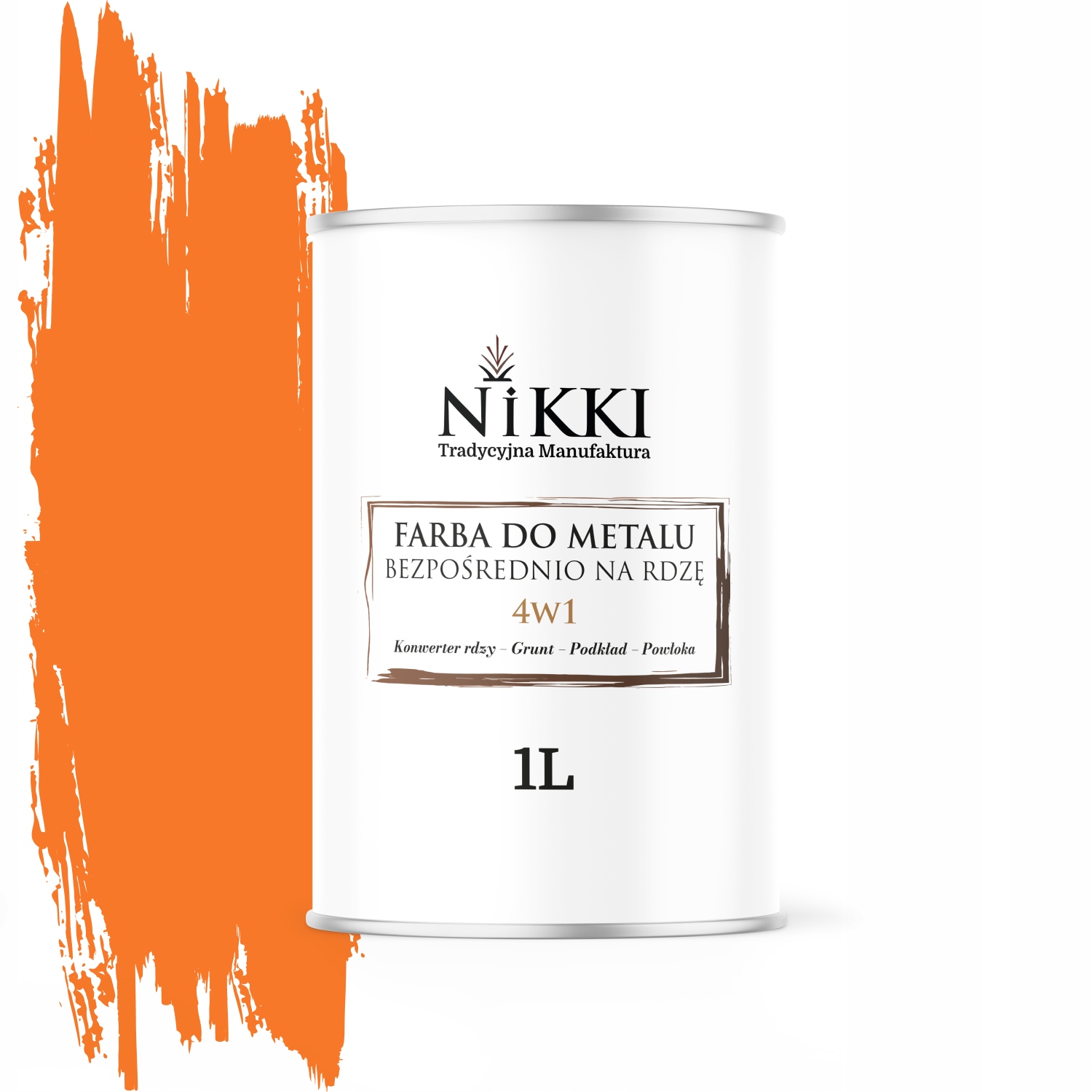 Farba Do Metalu Prosto Na Rdzę 4w1 Pomarańczowy Pastelowy RAL2003 Połysk 1L
