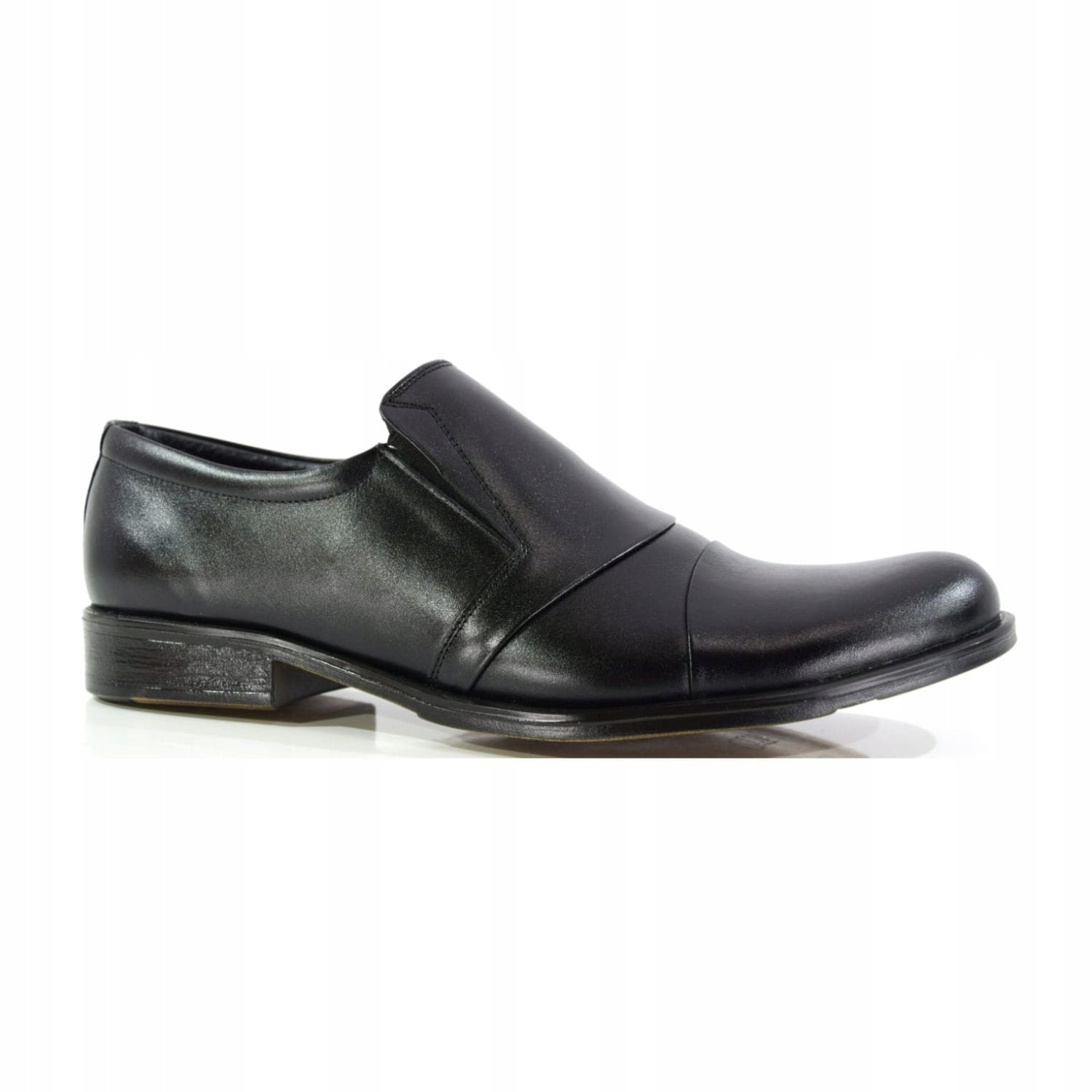 Polobotky mokasíny kožené černé komfort elegance módní Moskała 292/230 45
