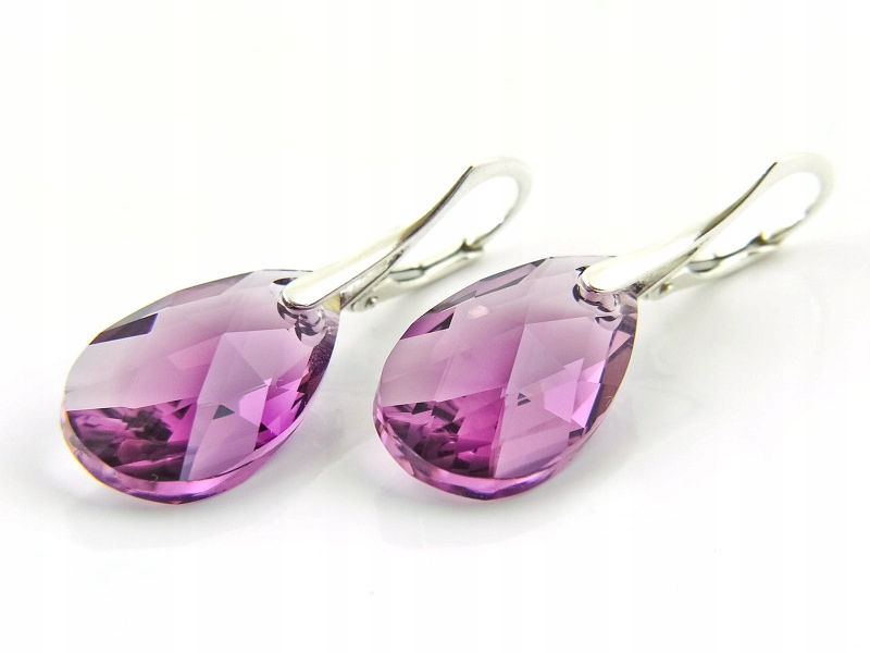 Stříbrné Náušnice s kr. Swarovski Mandle 22 mm Antp