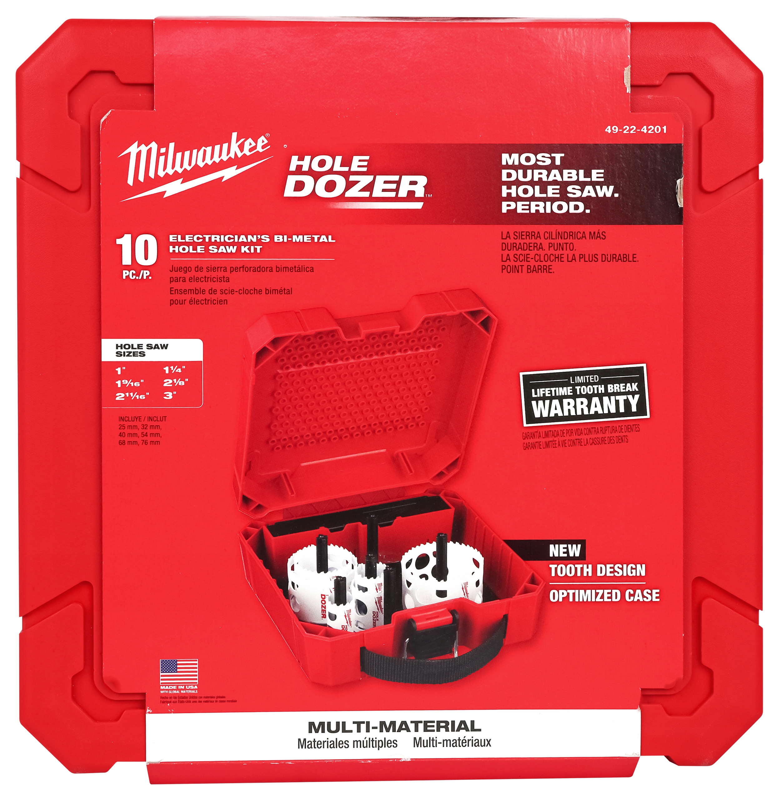 Zestaw otwornic do drewna metalu 25 32 40 54 68 76 mm Milwaukee Hole Dozer