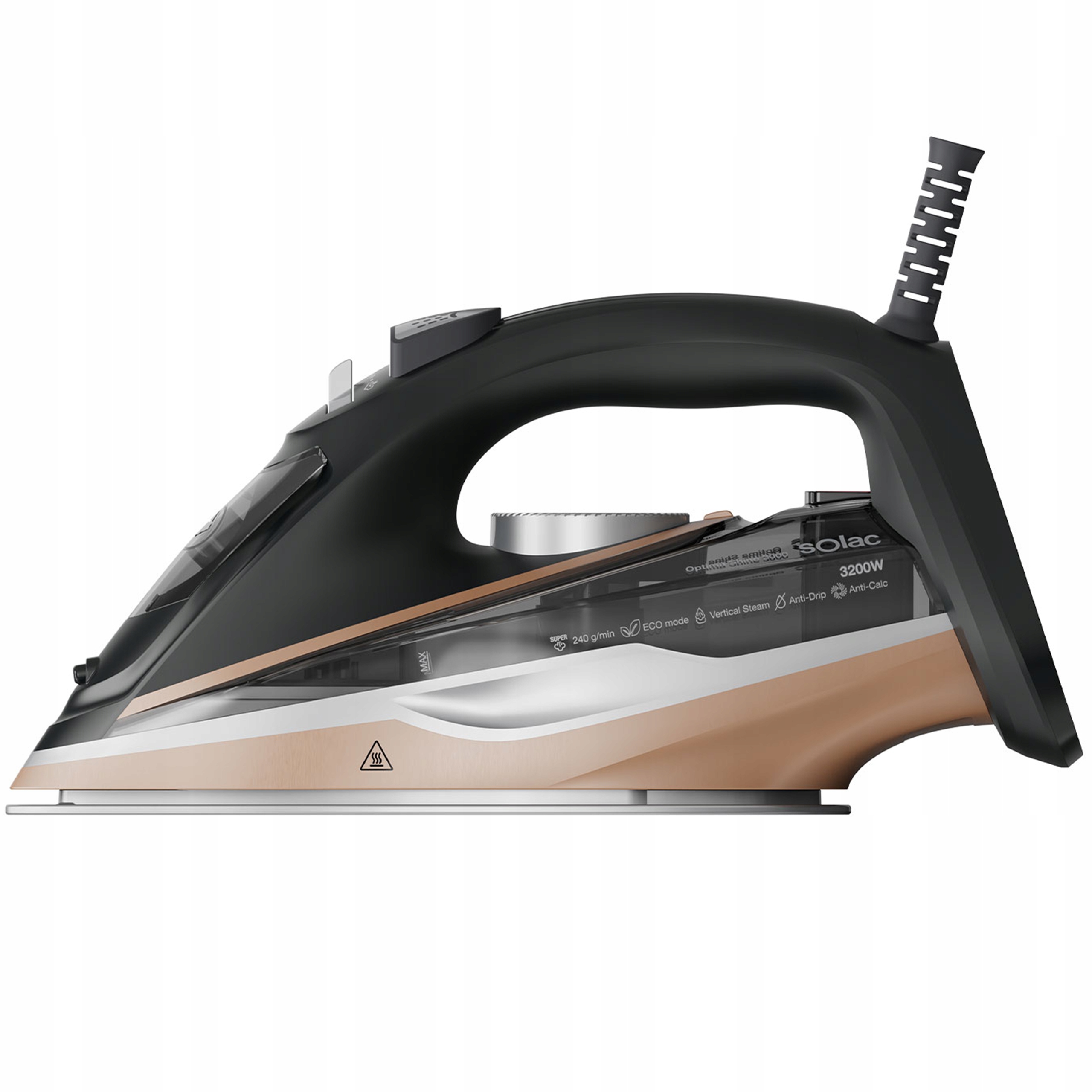 Žehlička žehlička s keramickou podrážkou Výkonný parní ráz Solac Optima Shine 3200 W