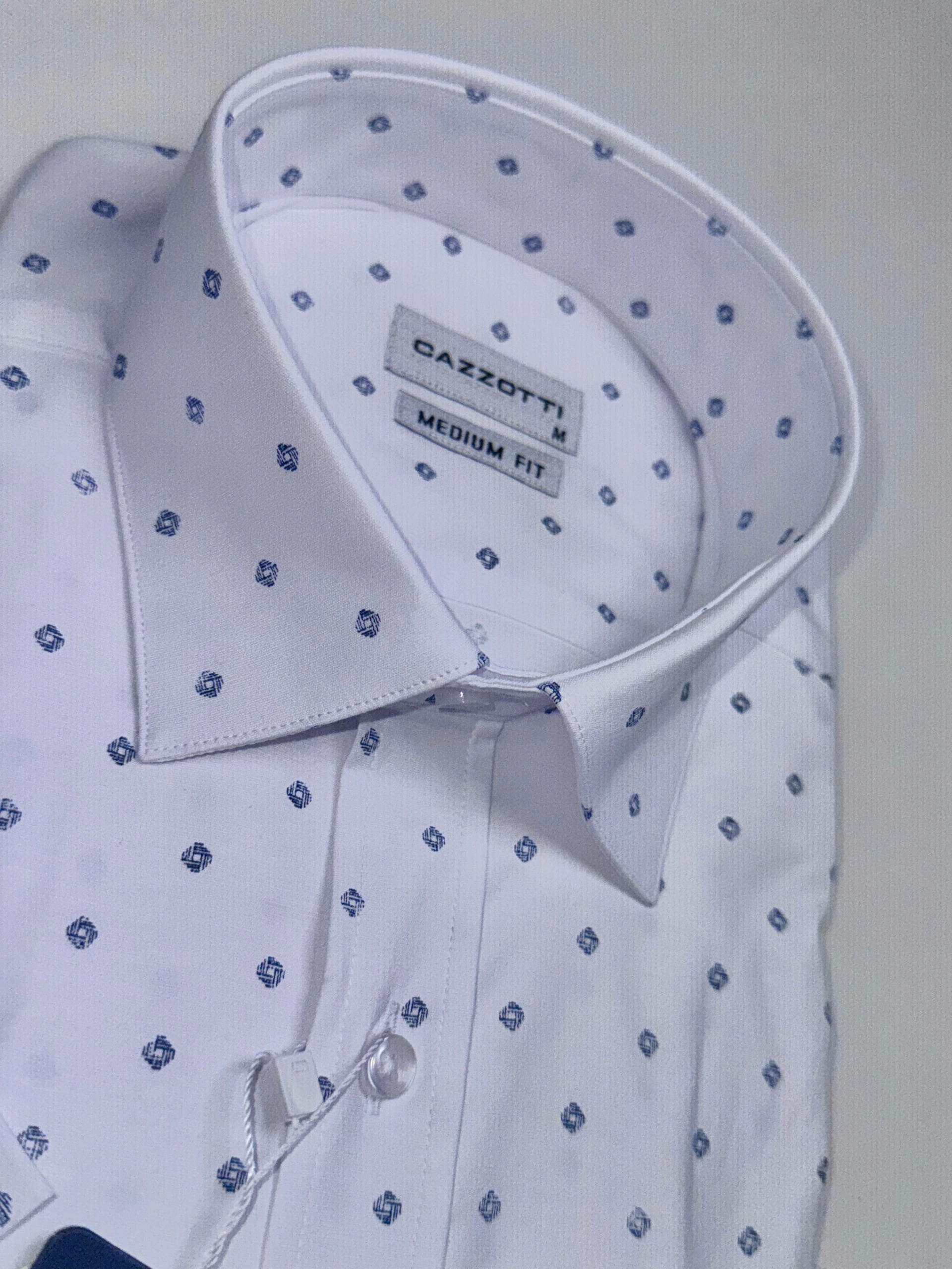 Cazzotti pánská košile bílá s krátkým rukávem, střední střih 2XL 45/46