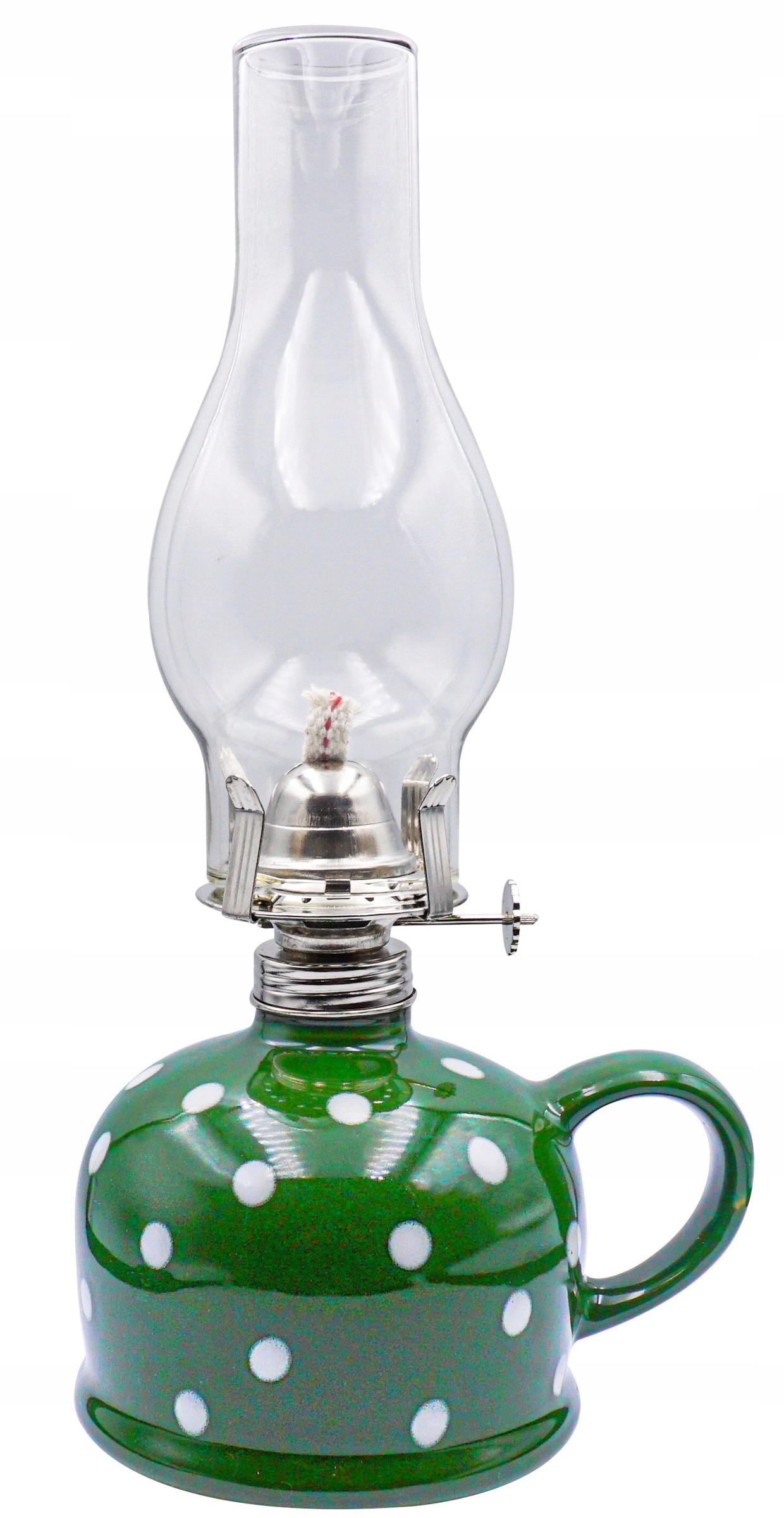 STYLOWA CERAMICZNA LAMPA NAFTOWA Z KNOTEM 520ml.