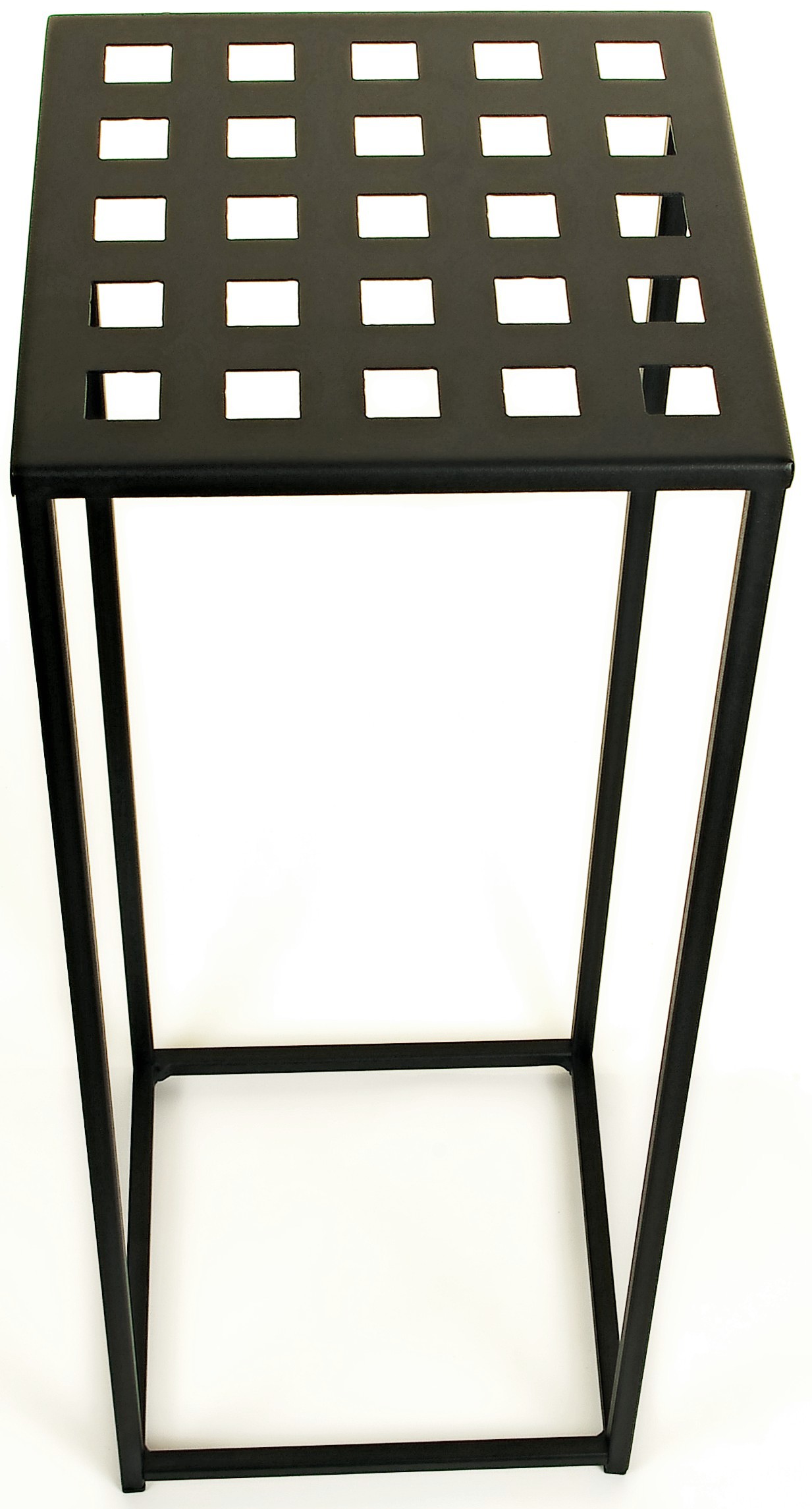 Stojanový květináč kovový ažurový Černý 60 cm 1 police 22 x 22 cm