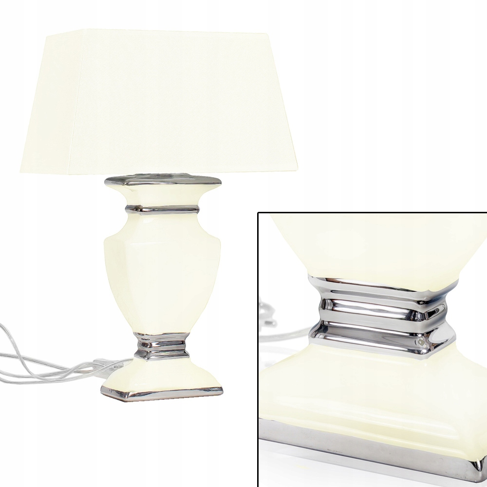 

Lampa stołowa nocna kremowa nowoczesna glamour