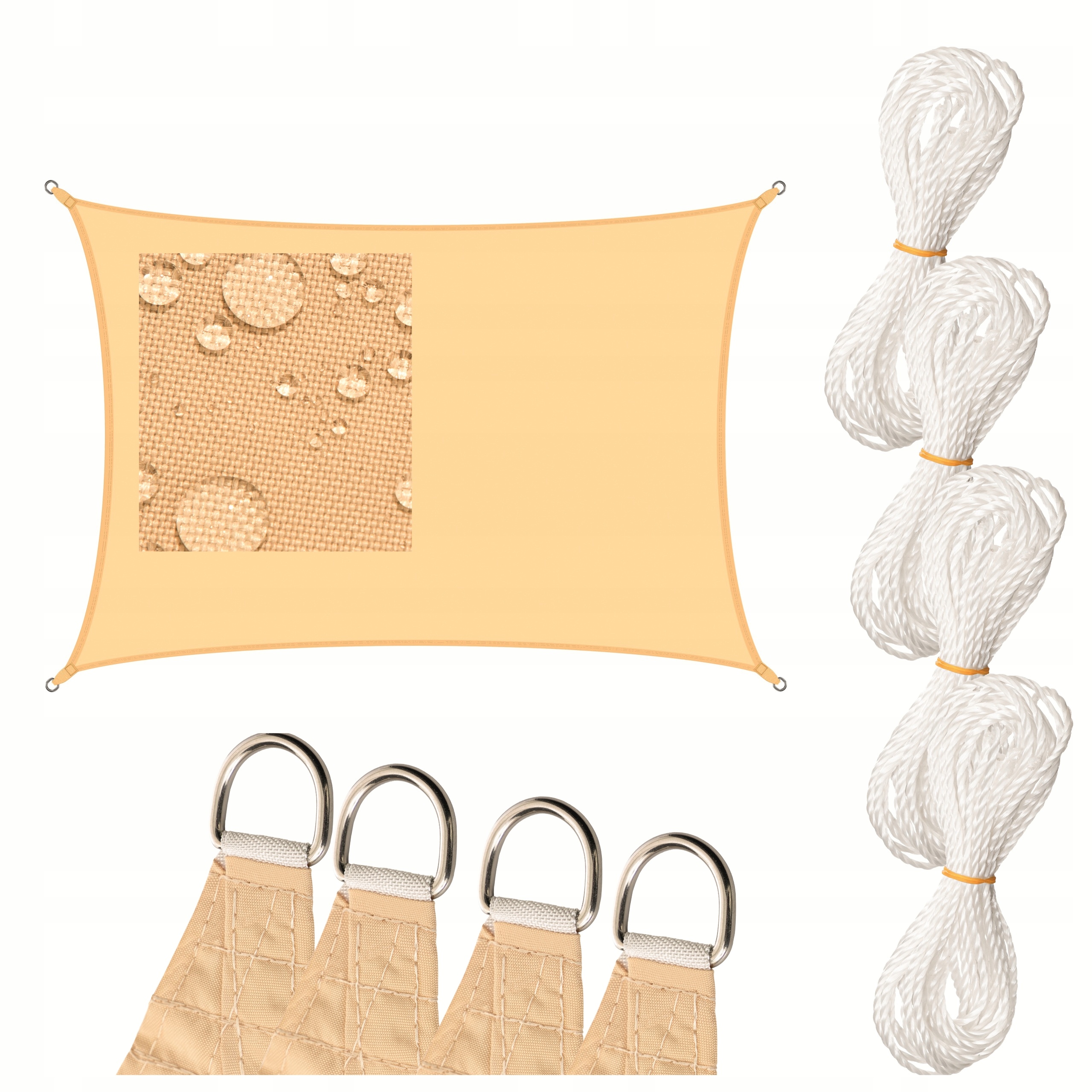 Zahradní Sluneční Plachta 4x3 m Obdélníkový zastínění Voděodolný