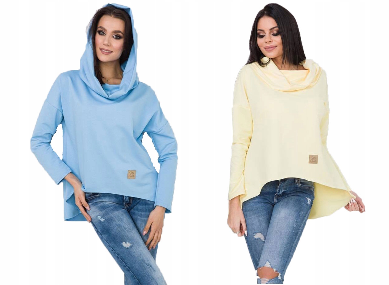 

Asymetryczna Tunika Bluza Sukienka Komin Kaptur M
