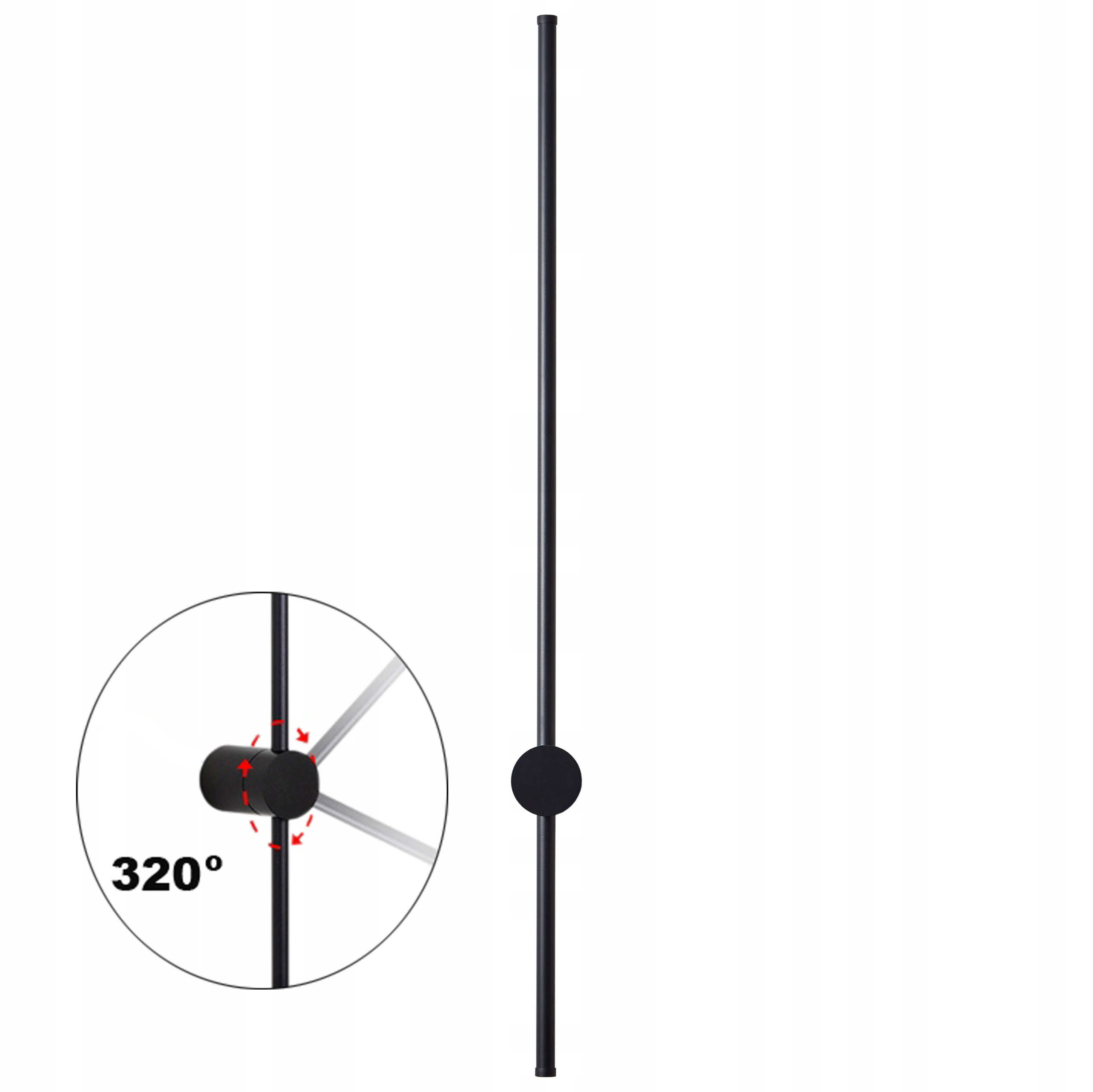 Kinkiet Led Wobako Lizbona II czarny 90cm nowoczesny liniowy oszczędny