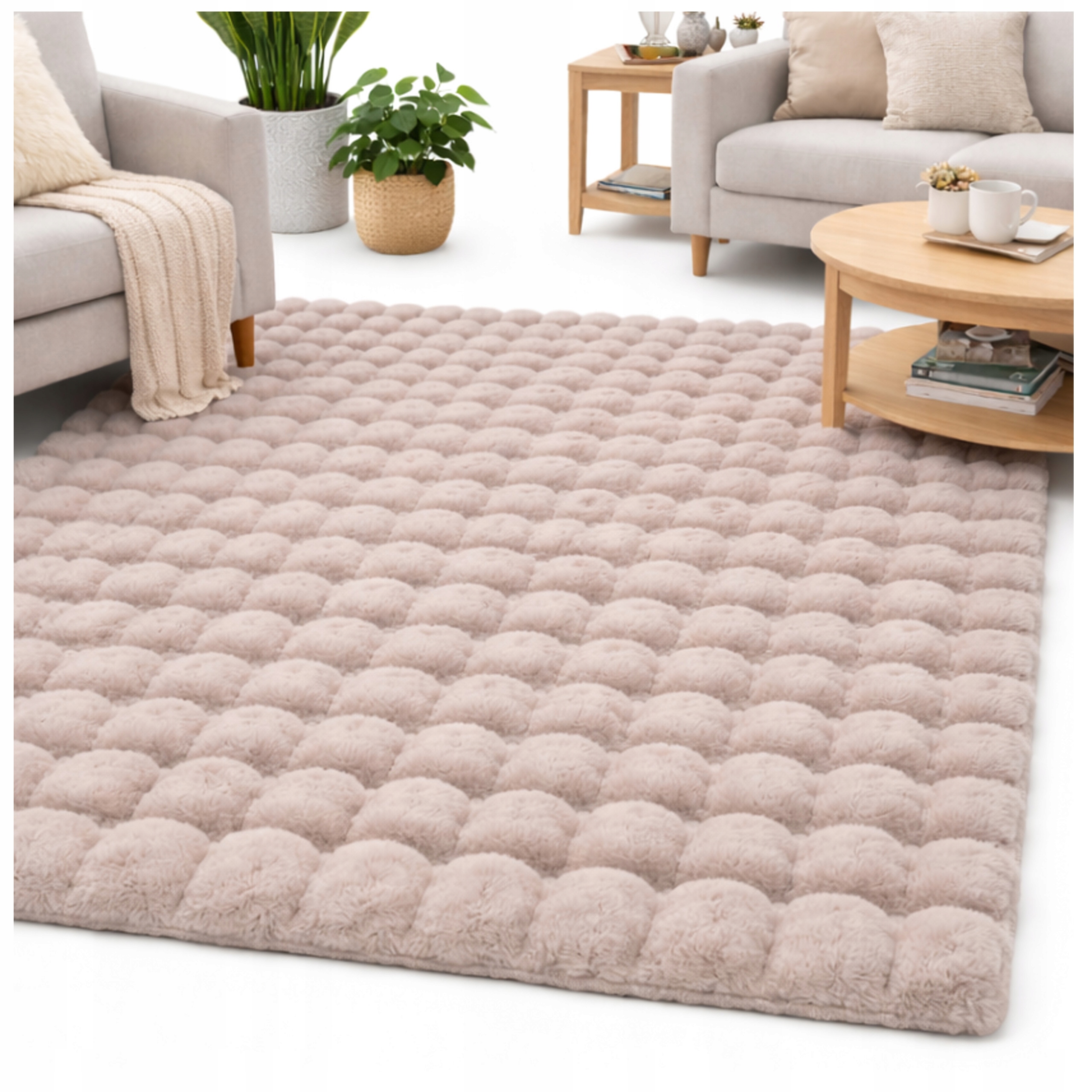 Koberec Rabbit Bubble 120x170 cm plyšový do obývacího pokoje kožešina králíka sametová