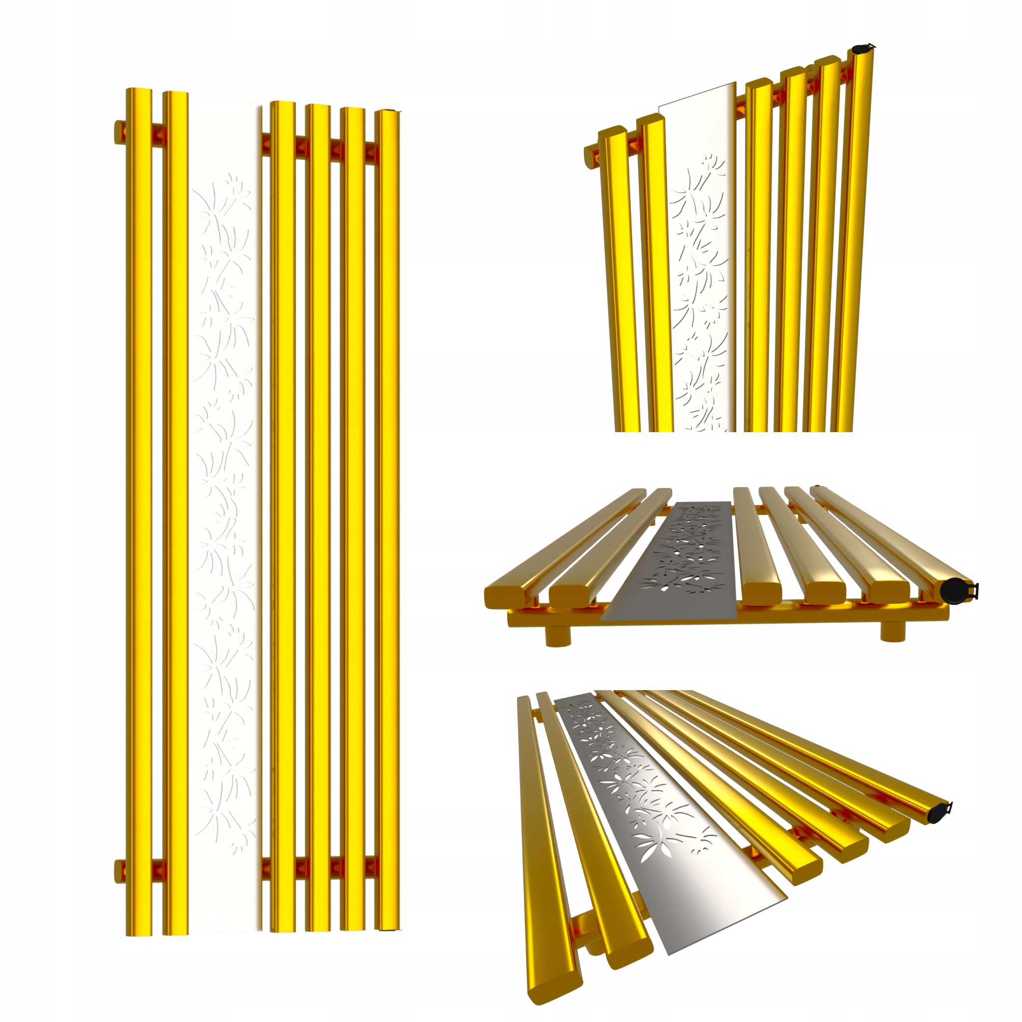 Dekoratívny radiátor Flower Gold 140x60 Zlatý