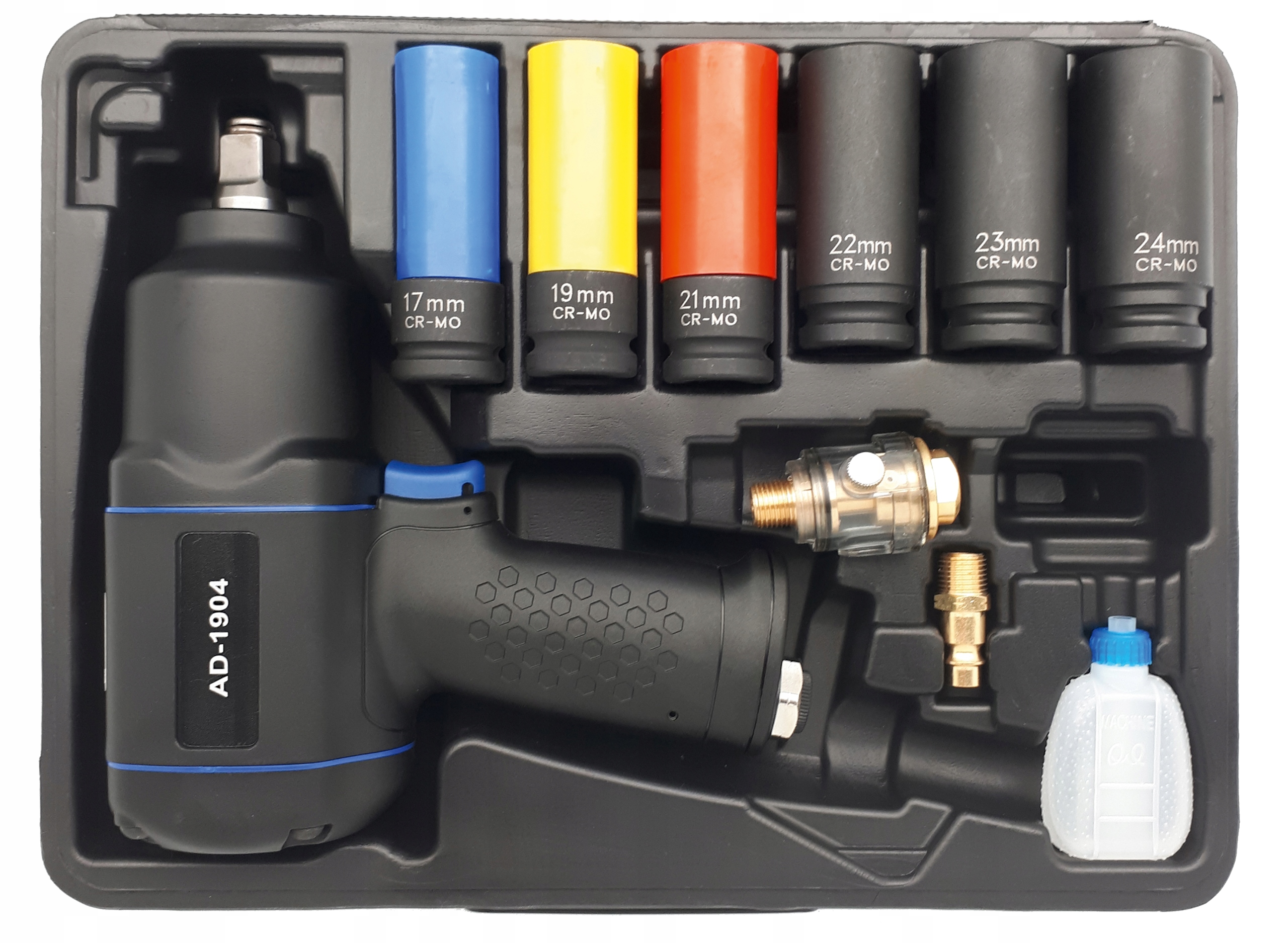 Sada Z6 Rázový uťahovák 1/2" 1490 Nm kompozitný 6 ks nástavcov Cr-Mo