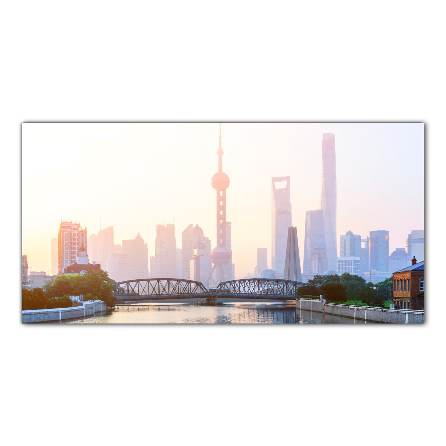 

Hartowany Obraz Szklany Most Miasto Budynki 120x60