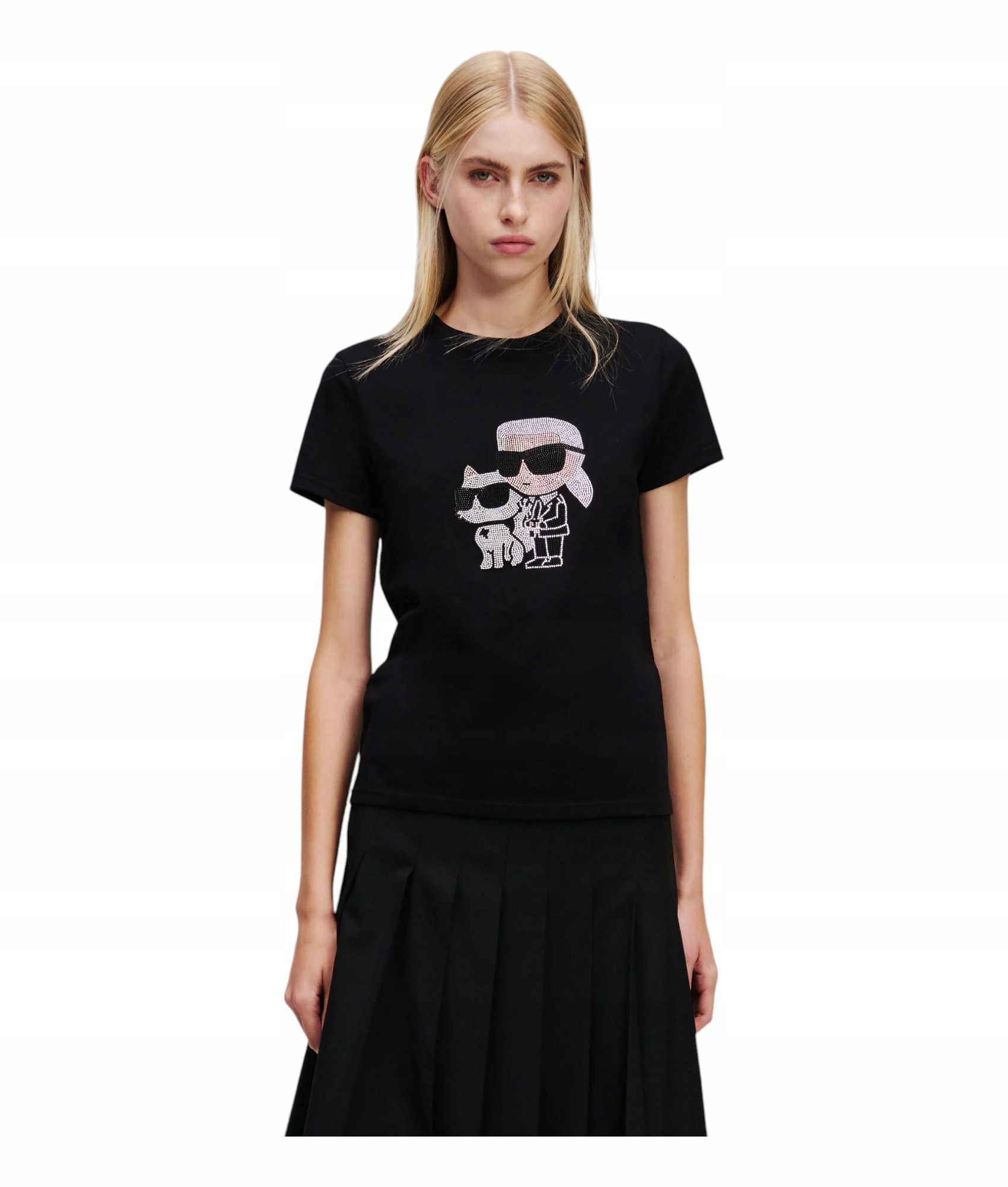 Karl Lagerfeld Tričko Dámské Tričko Ikon Rs Duo Tričko Černá vel. M