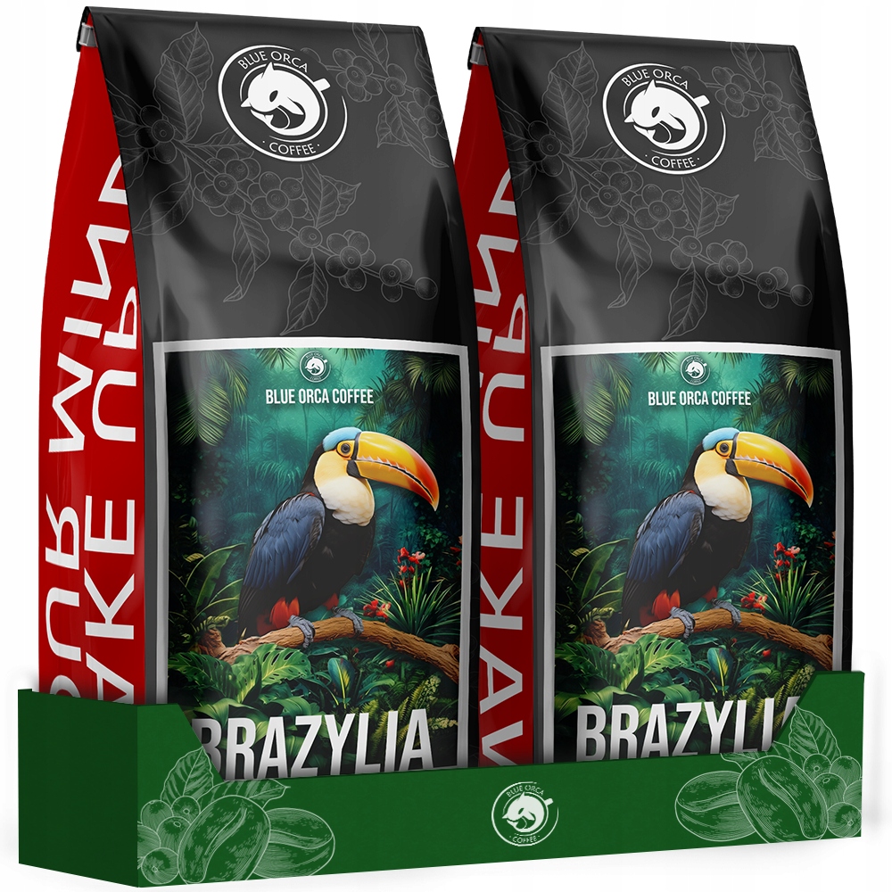 Levně Káva Zrnková Brazílie 1kg x2 Čerstvě pražená Arabica 100% Blue Orca Coffee