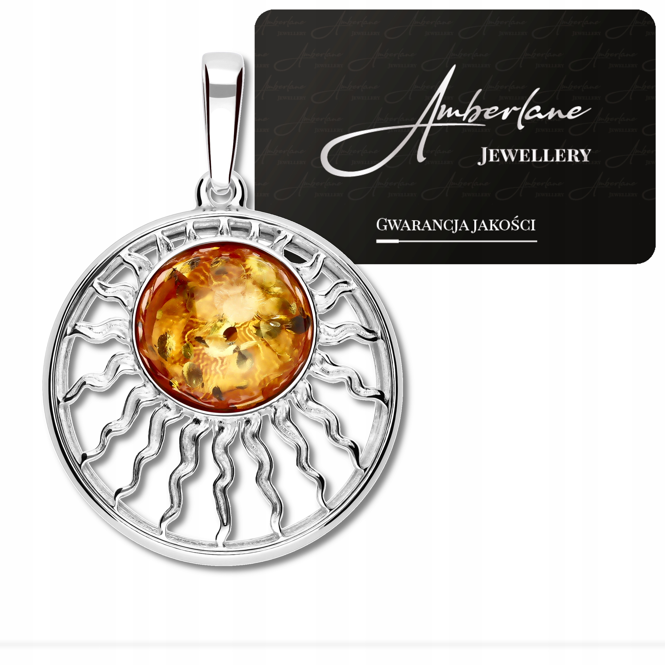 Stříbrný přívěsek Slunce S Jantarem – stříbro 925*ELEGANTNÍ Přívěsek*