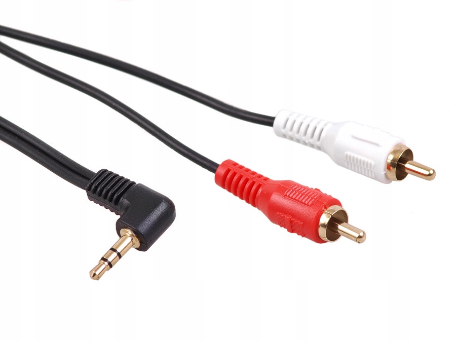 

Kabel Przewód Mini Jack 3.5mm-2RCA Cinch Kątowy 3m