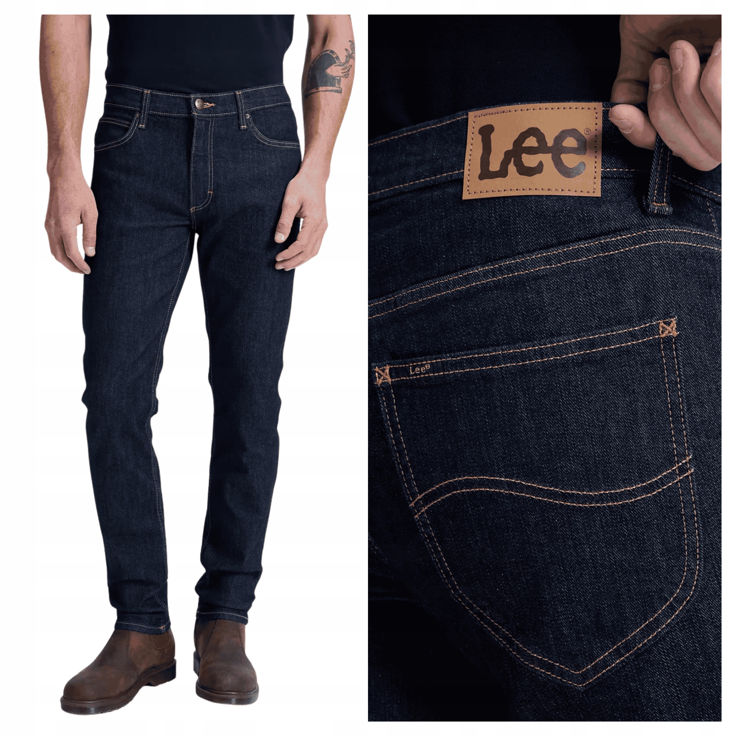 Pánské džínové kalhoty Lee Luke Zúžené Modré Bavlněné W32 L30