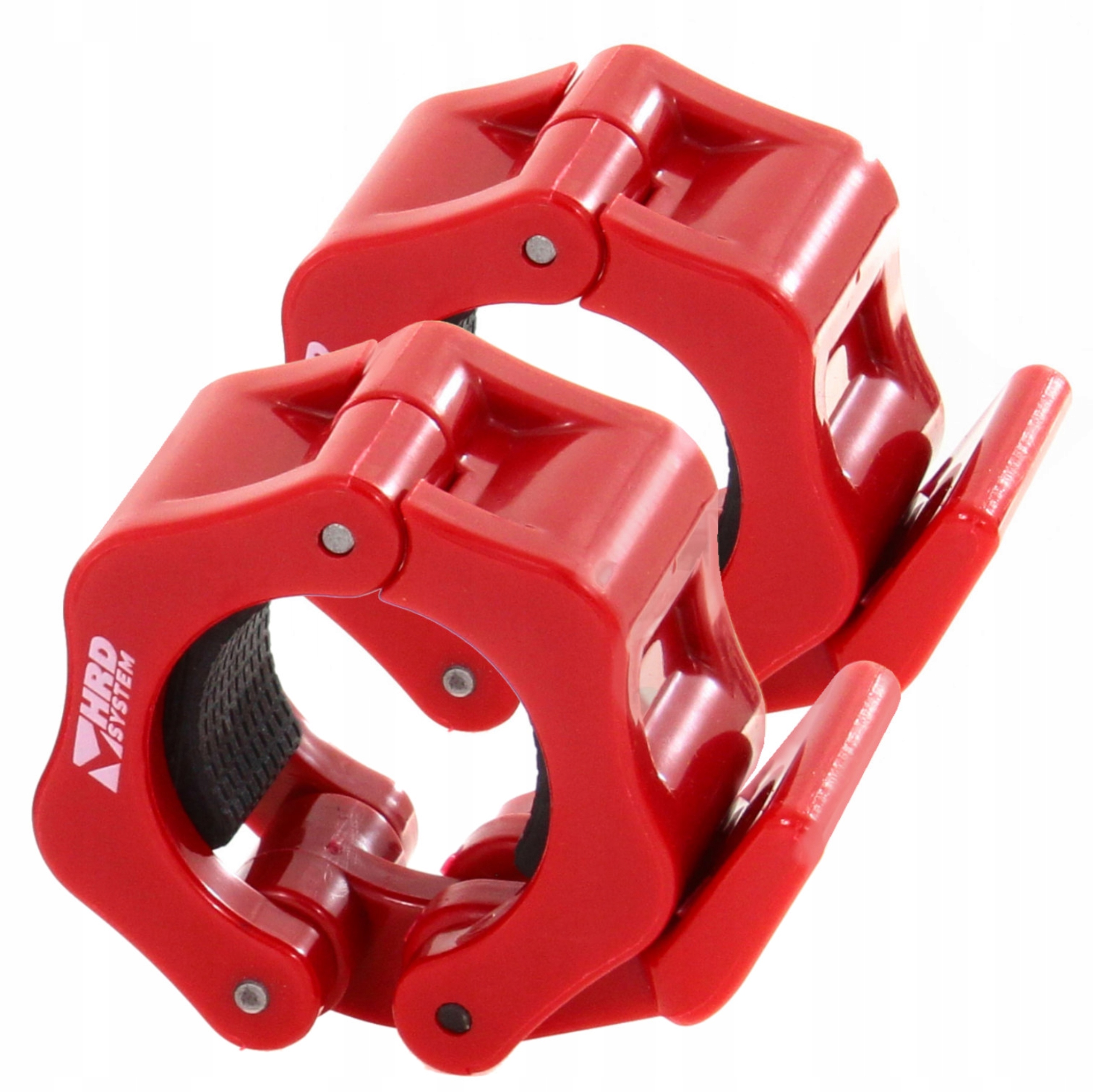 HRD SYSTEM ZACISKI SZCZĘKOWE QR NA GRYF 25MM KLAMROWE CZERWONE KOMPLET