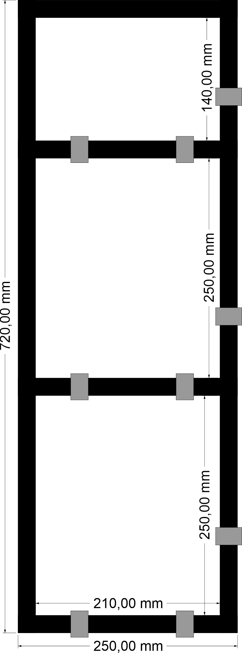 

Regał uchwyt półki loft industrial wspornik 72x25