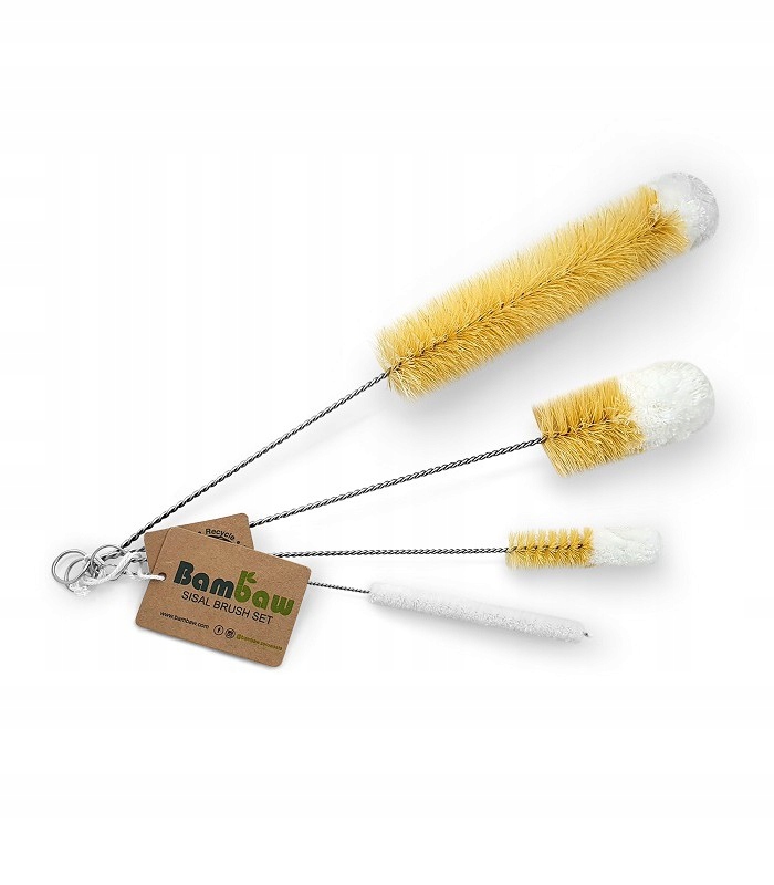 

Bambaw, zestaw 4 szczotek do mycia butelek