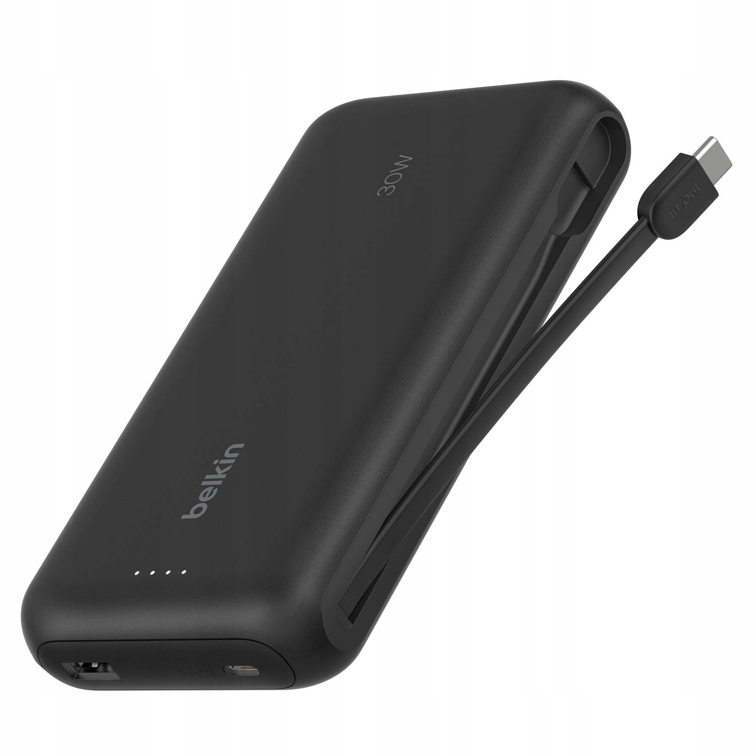 Belkin Powerbank 20 000 mAh, 30 W, vstavaný kábel Usb-c, Usb-c, Usb-a,
