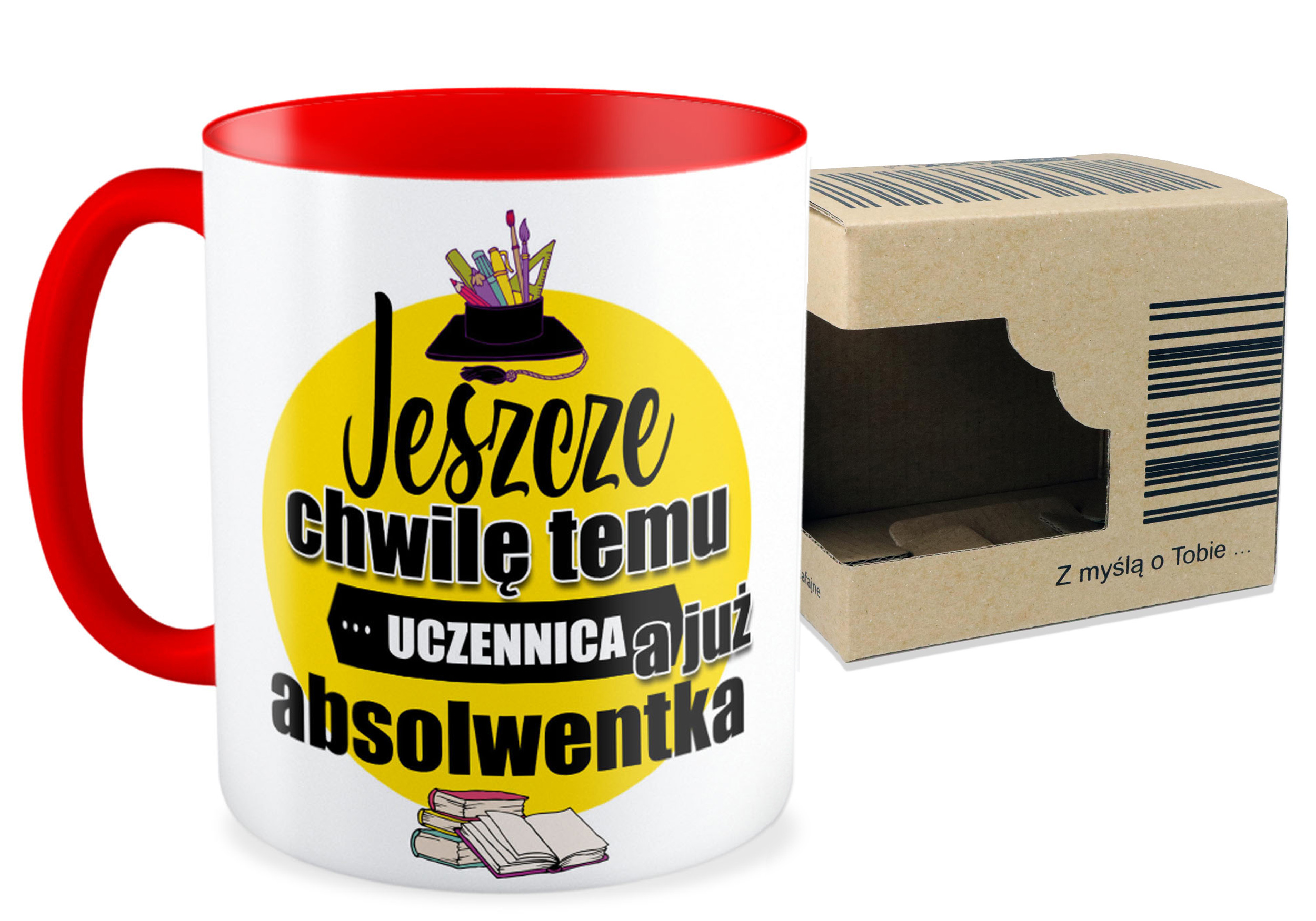 

Kubek czerwony prezent Absolwenta Zakończenie Roku