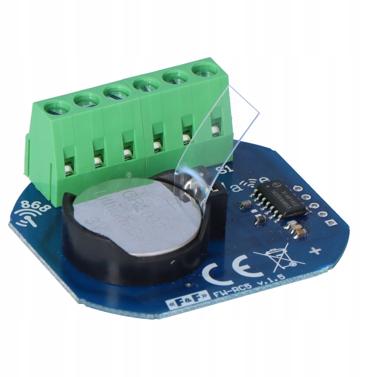 5kanálový bateriový vysílač – montáž pod tlačítko napájení 3 V