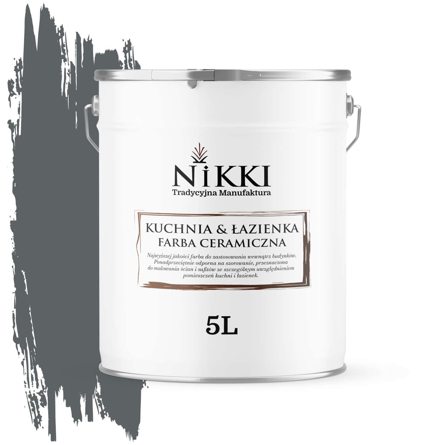 Keramická Farba Kuchyňa Kúpeľňa Antracit H0912 Hlboká Matná 5 L Stenová