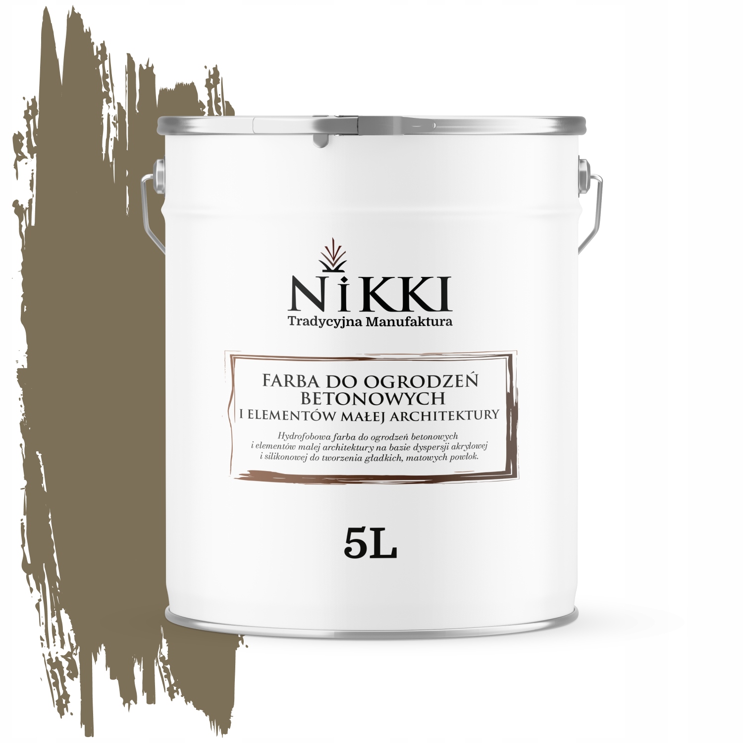 Farba Na Maľovanie Plotov 5 L Betónových Kvetináčov Farba Khaki F455