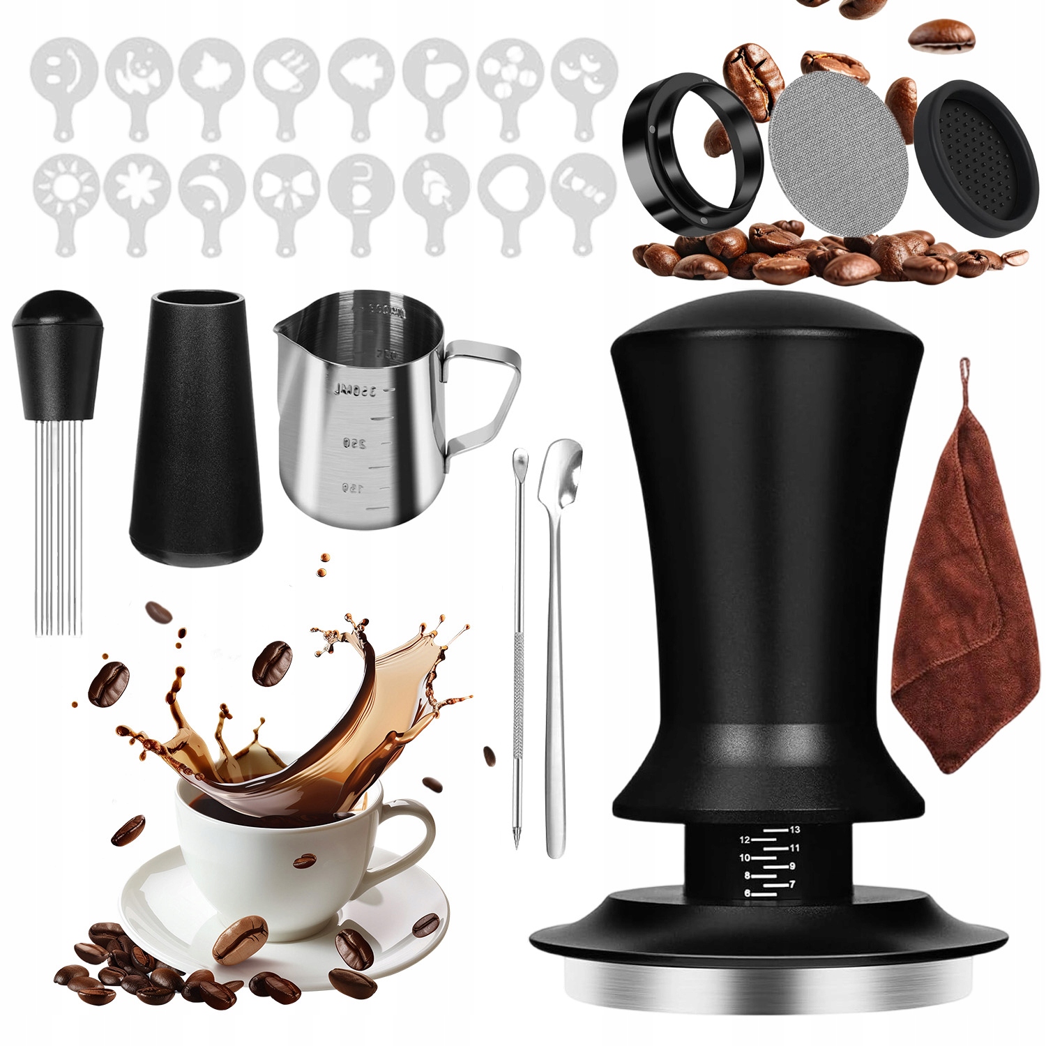 Kompletní Sada Barista 51 MM Tamper Pružinový Džbán Nerezová Ocel