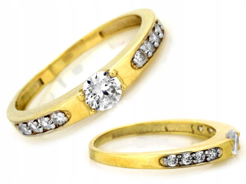 Prstýnek 585 14kt zdobený zirkony 2.05g, elegantní jako dárek