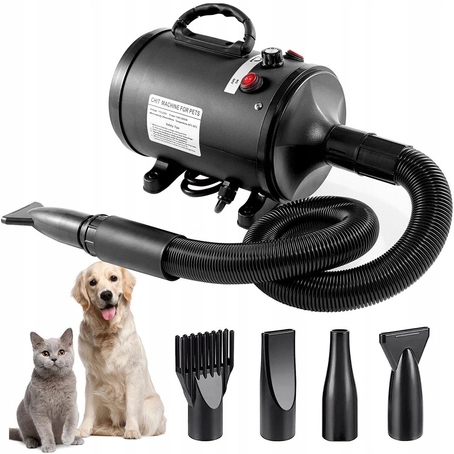 Profesionální sušička Pro Psa Kočku 2800 W Regulace teploty a foukání