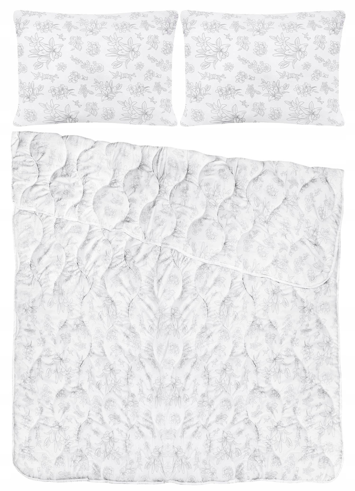 CAŁOROCZNA KOŁDRA 160X200 + 2 PODUSZKI 70/80 POLSKI PRODUKT LEKKA CIEPŁA Długość 160 cm