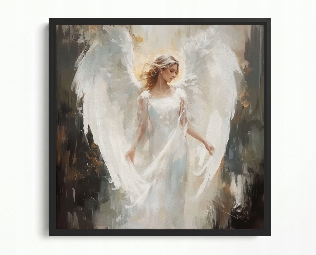 Obraz Rám Americký Box Portrét Žena Dívka Anděl Křídla 60x60