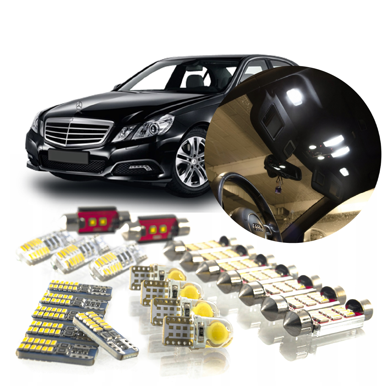 Mercedes W212 – Sada Osvětlení Interiéru!