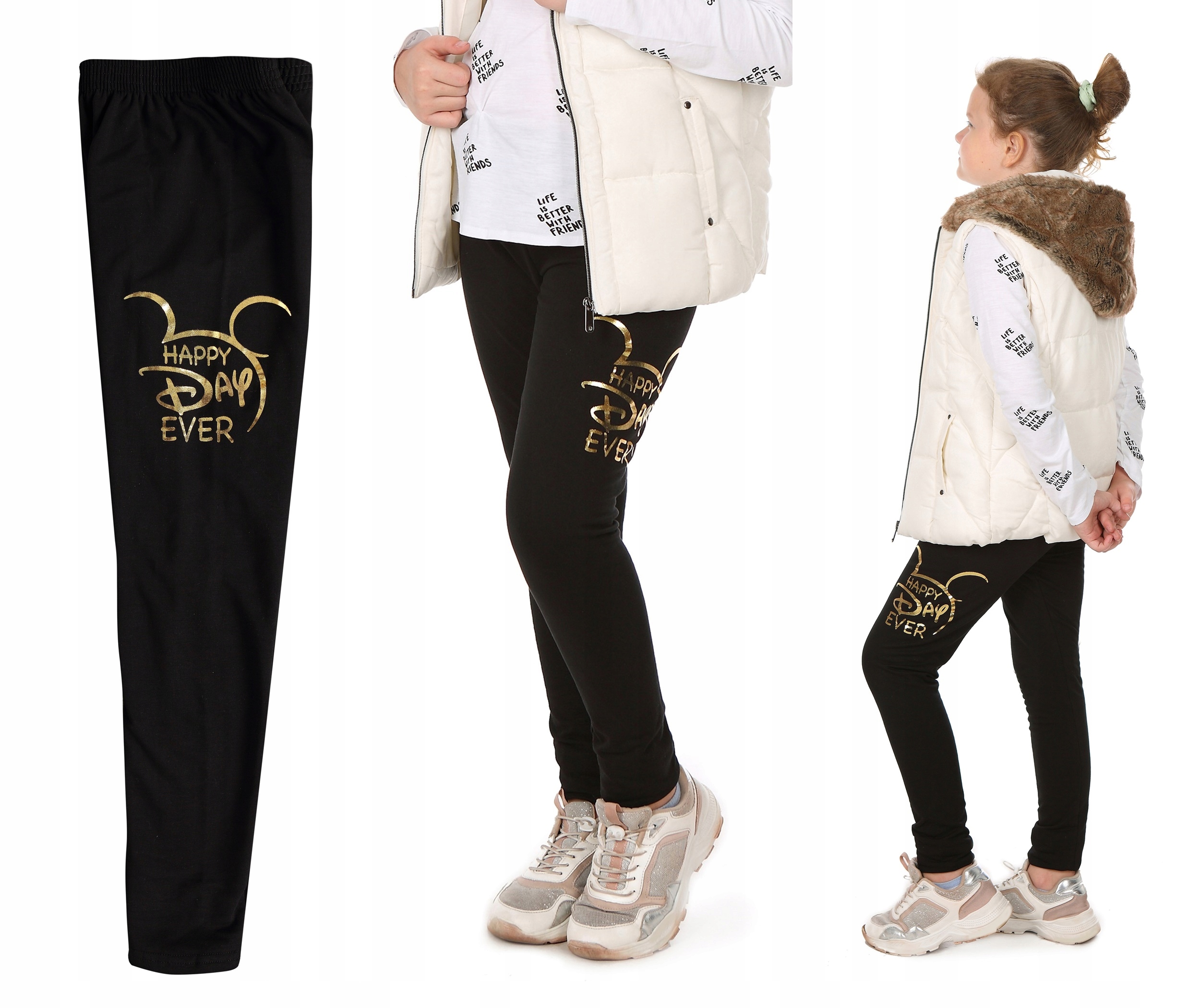 

Ocieplane Legginsy getry nadruk Happy 158 Prod.PL