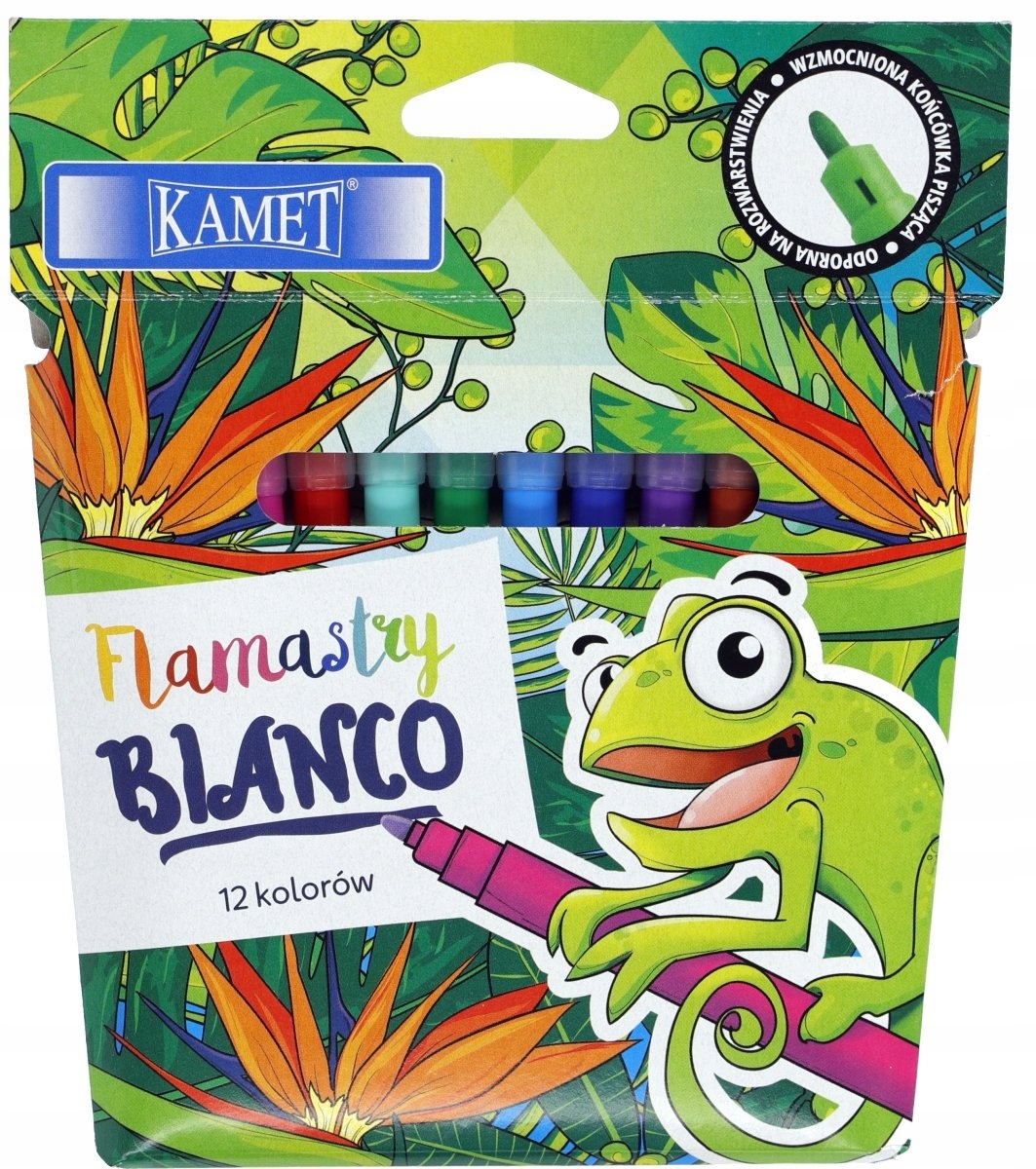 

Kamet Flamastry Szkolne zmywalne 12 kol Bianco