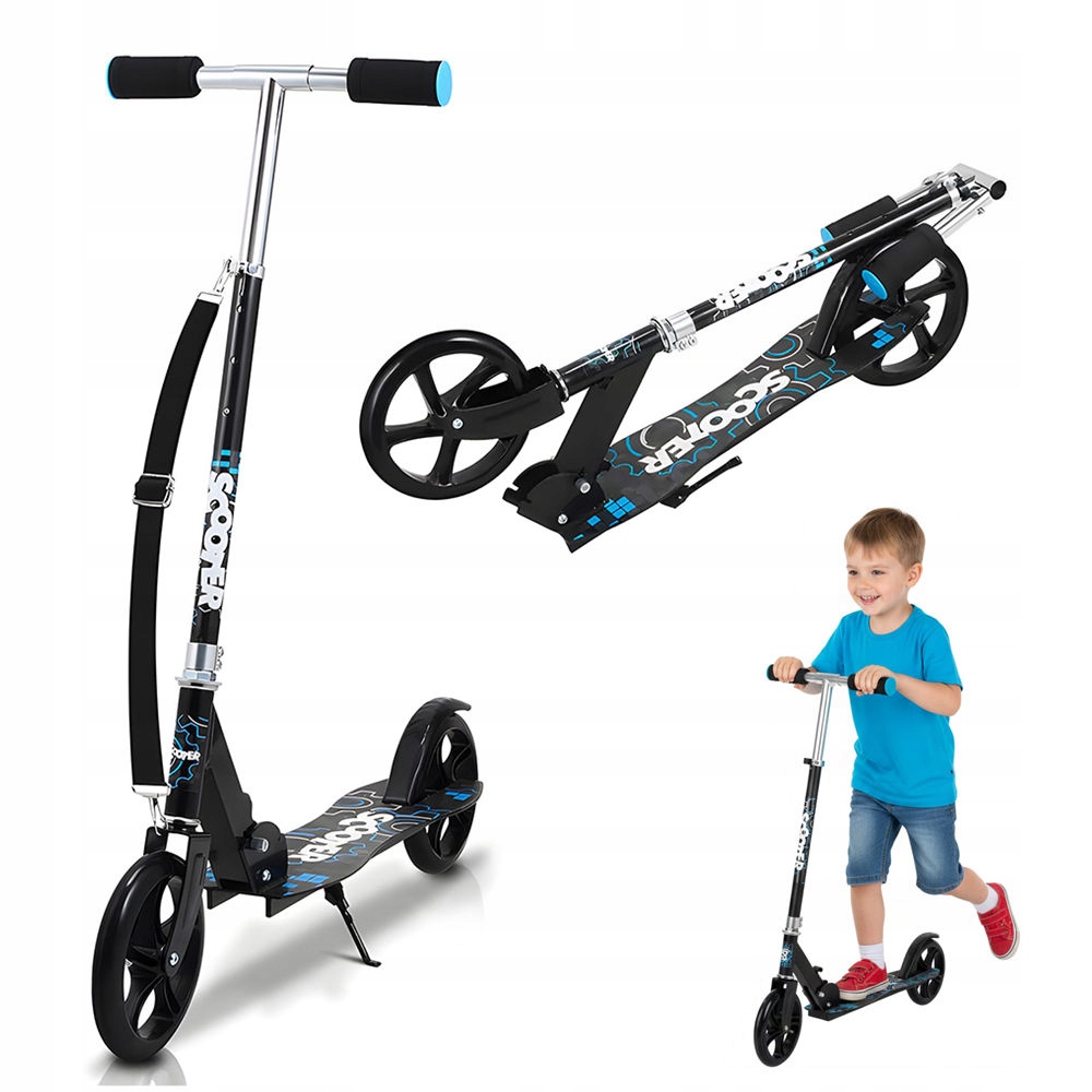 Hulajnoga Miejska Dla Dorosłych i Dzieci Składana Kompaktowa Duże Koła