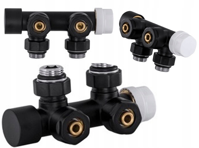 Ventil Pex Do Radiátora Mosadzný Hlavica 1/2 Čierny Mat