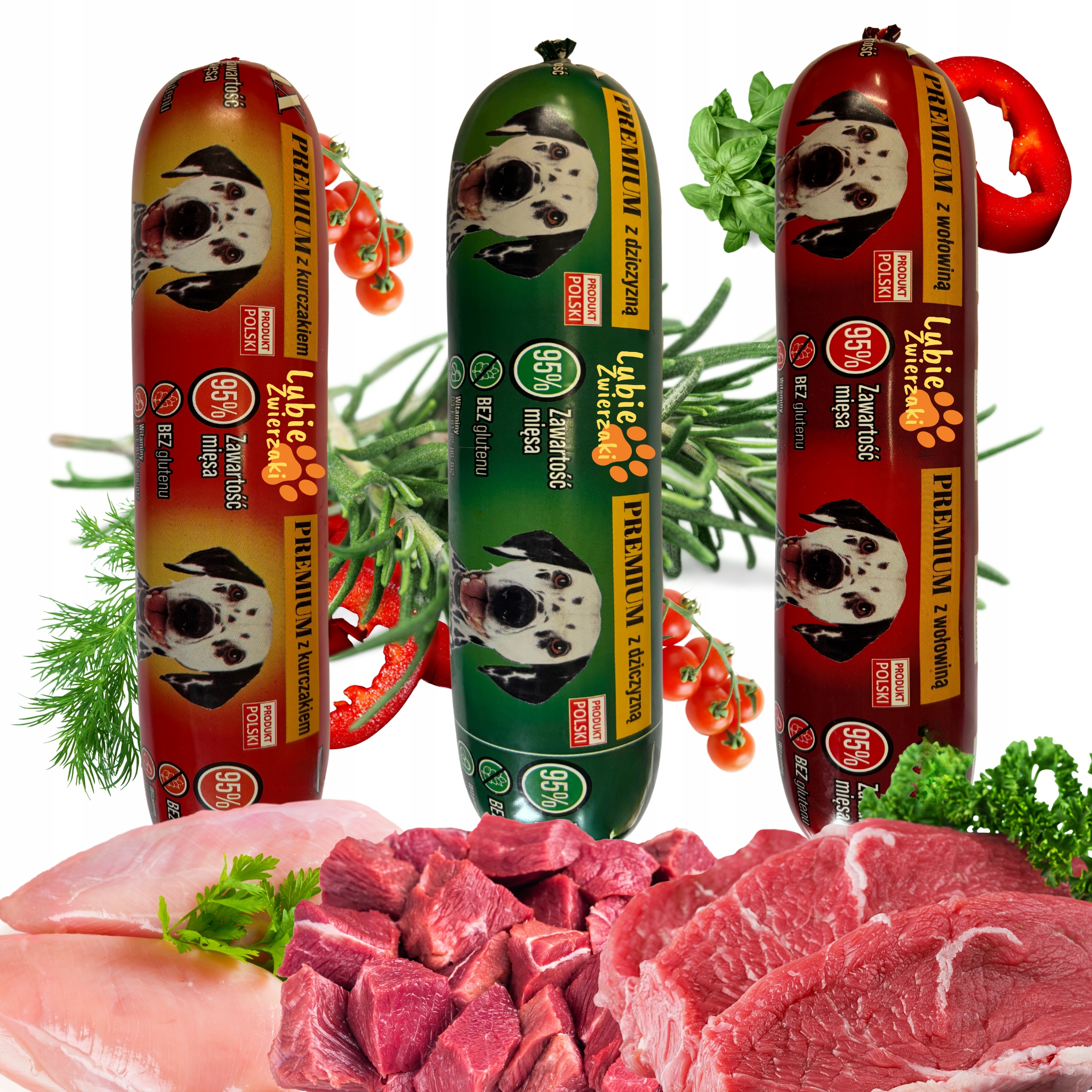 Levně Krmivo pro psa mokré LubieZwierzaki 95% masa tyčinka mix chutí 1 kg 19 kusů