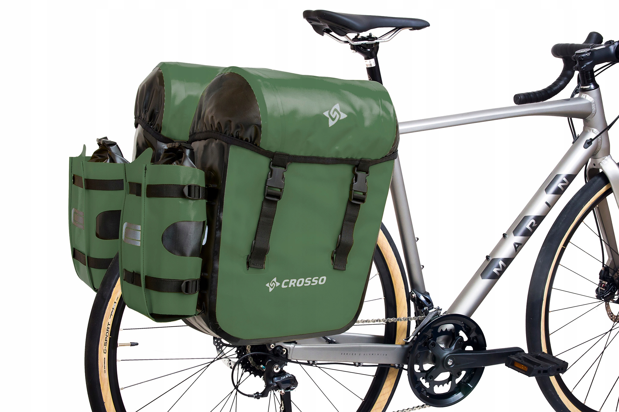 Sakwy Crosso Dry X66 System Rail zieleń leśna