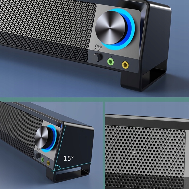 Stereo Soundbar Computer Speaker With USB Power, Volume Control, Headphone Kod producenta 1DNYYAoetook17