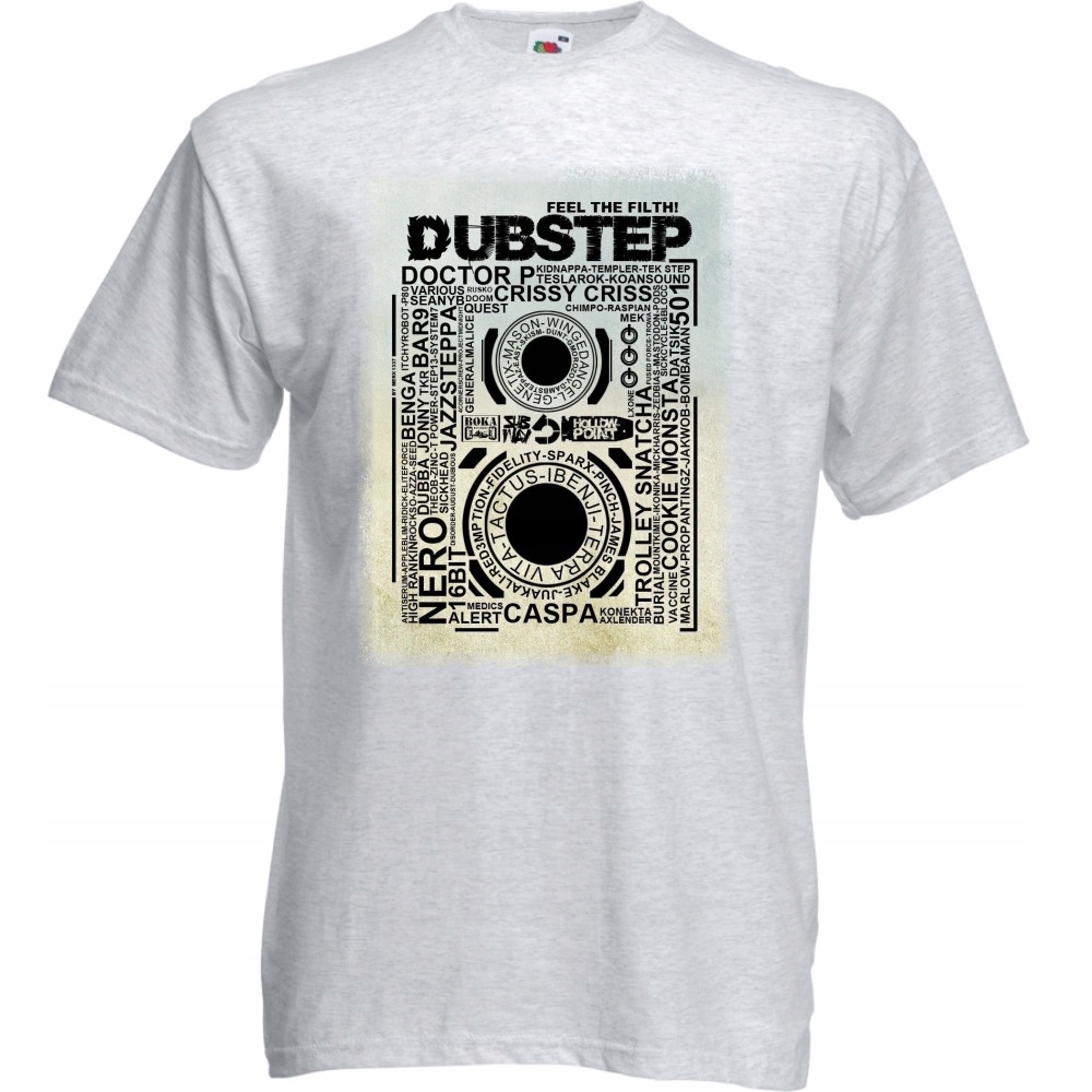 

Koszulka z nadrukiem dubstep muzyka dub XXL ash sz