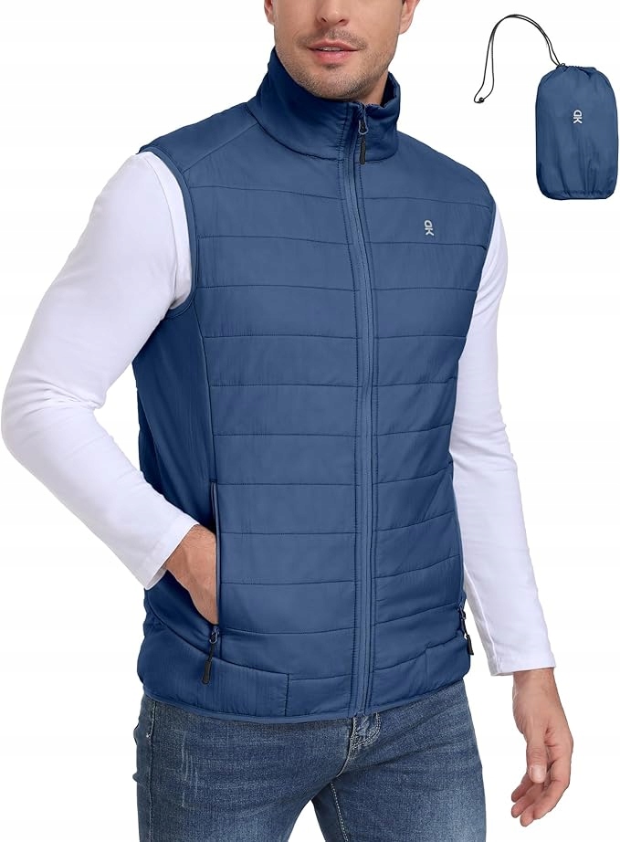 Pánská Prošívaná Vesta Tmavě Modrá Velká Velikost XXL Little Donkey