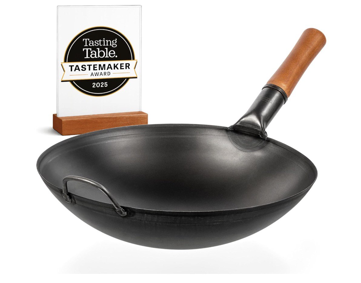 Yosukata Wok 36 cm Čierna Uhlíková oceľ Plyn Otvorený Oheň Stir Fry Okrúhle